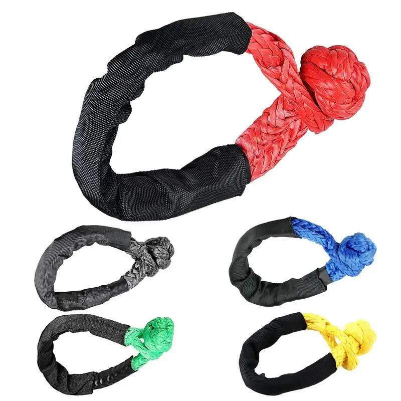 

Car Soft Shackles Shatter Resistant Synthetic Soft Shackle Rope Off Road Trailer Tape Rope Durable Soft Tow Shackles For Vehicle
