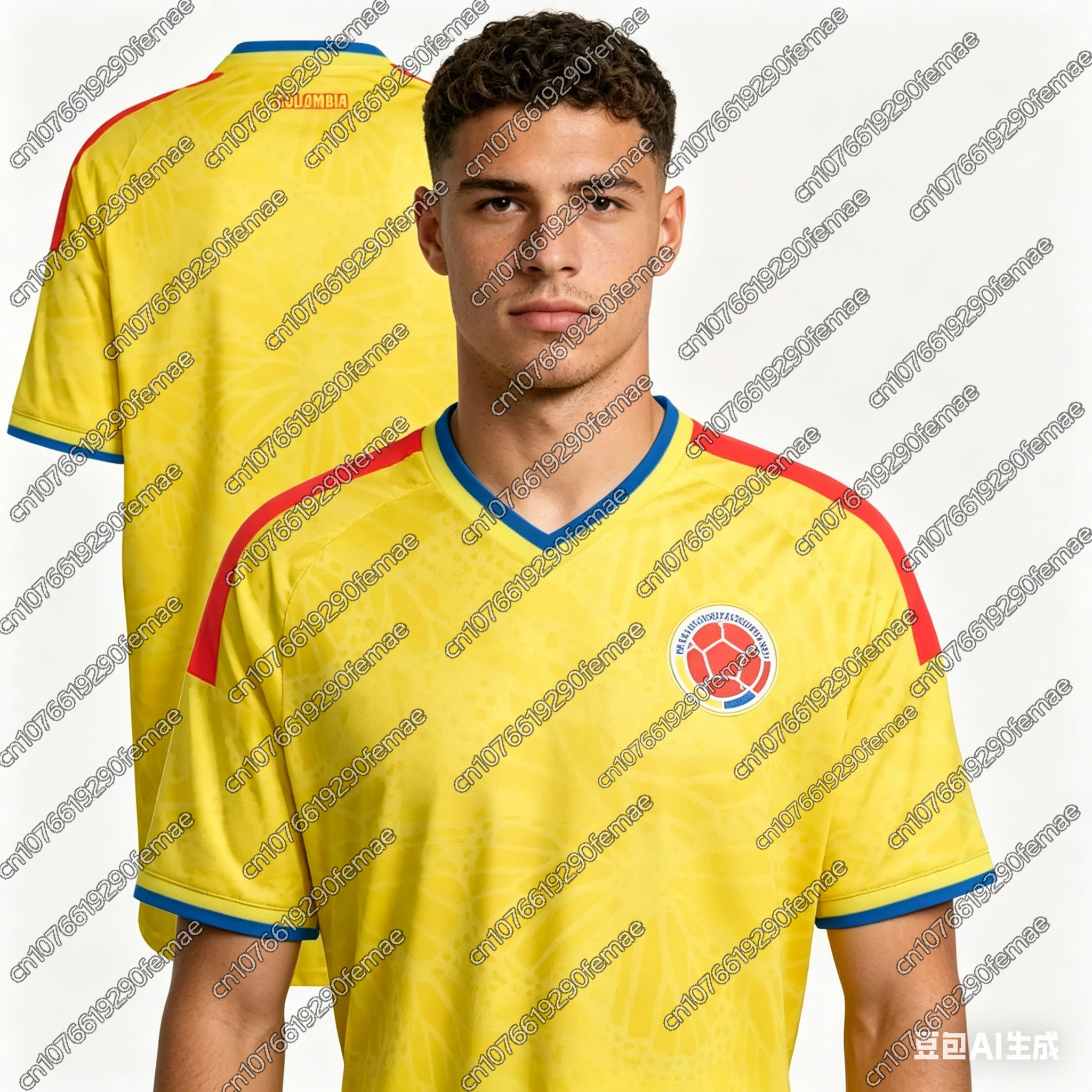 2026 팬 버전 콜롬비아 축구 유니폼, 아동 및 남성용 여름 반팔 스포츠 티셔츠, 십대 축구 경기 필수 훈련복