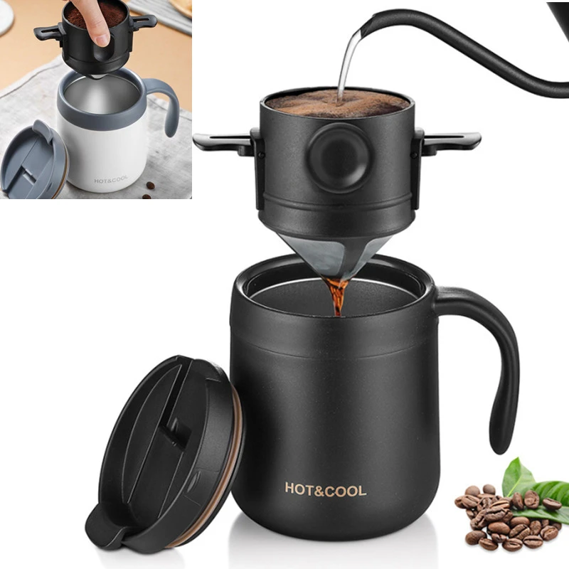 Foldable Portable Coffee Filter Coffee Maker Stainless Steel Drip