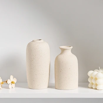 INS Vaso in ceramica Vaso da fiori bianco Vaso decorativo nordico Vasi di fiori secchi per la casa Soggiorno Decorazioni per il desktop ваза для цтав 1