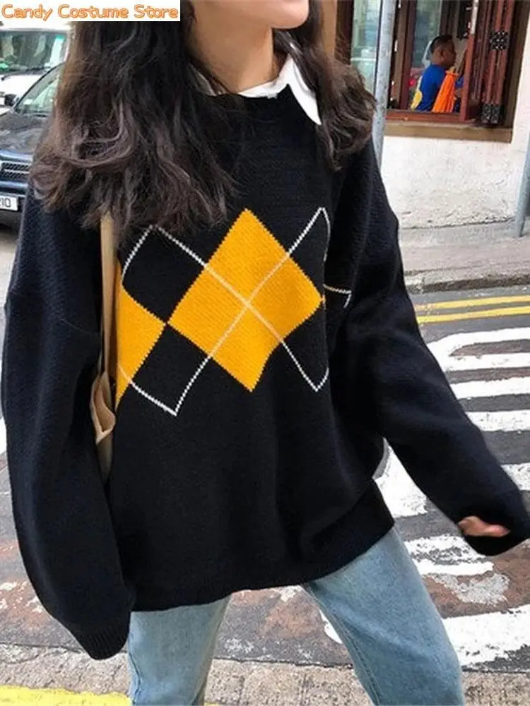 

Women Jumper Knitted Women Sweater Fashion Oversized Pullovers Ladies Winter Loose Sweater Korean College Style Sueter Mujer