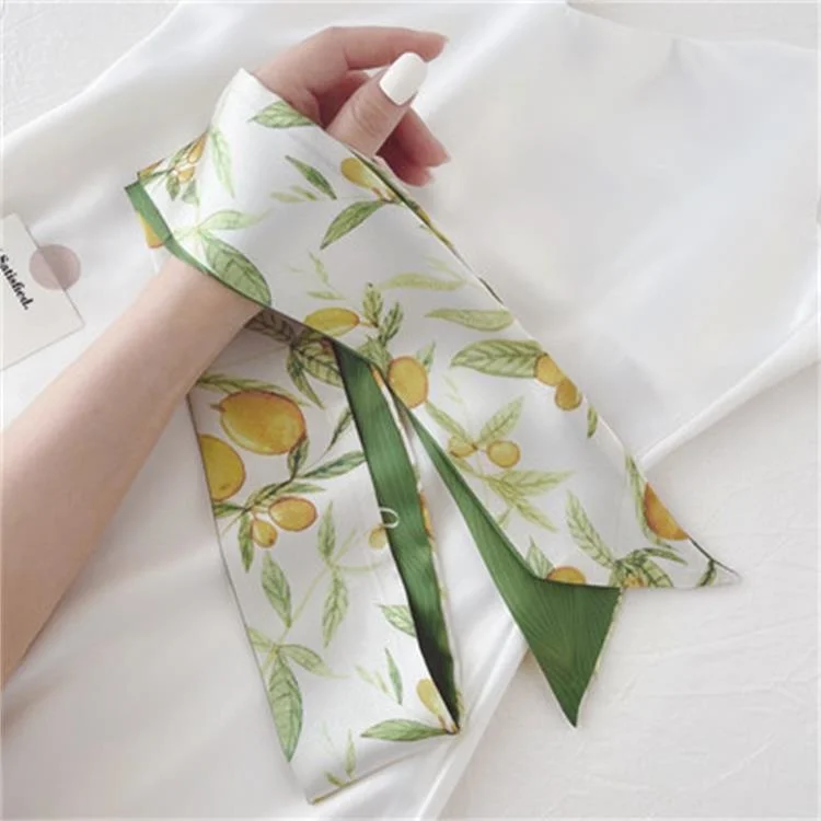 

Summer fruit thin, narrow and long small silk scarf women's binding packaging decoration silk scarf ribbon Fashion Scarf