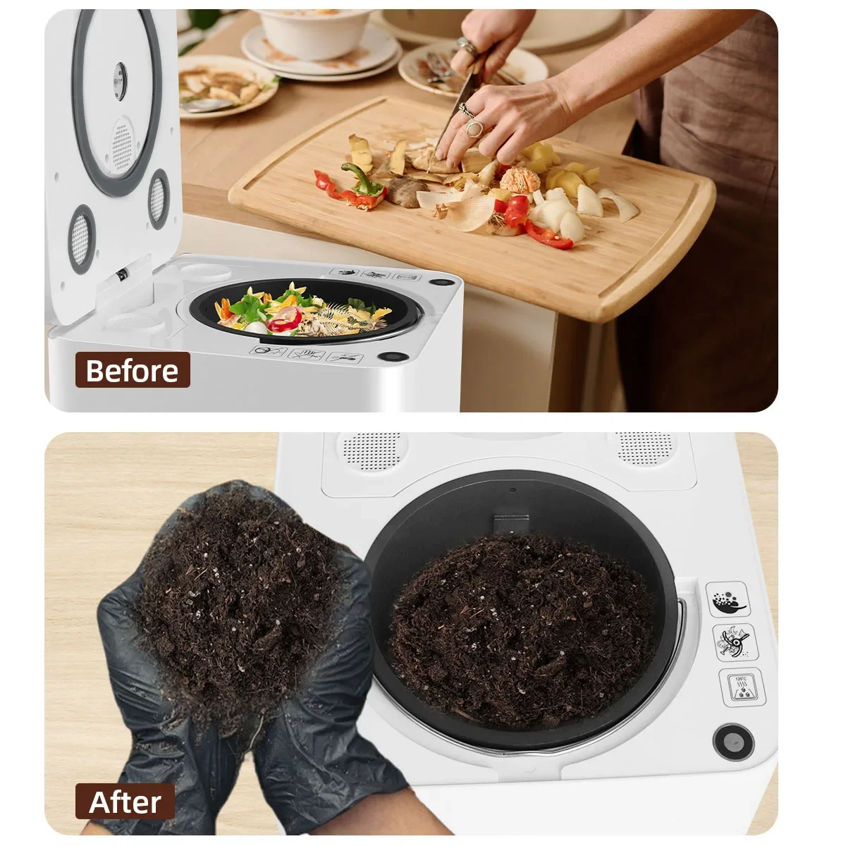 LUXFOND Factory Price 3.3L Forest Organic Fertilizer Composter Carbon Deodorization Kitchen Waste Compost Machine Manufacturer 3