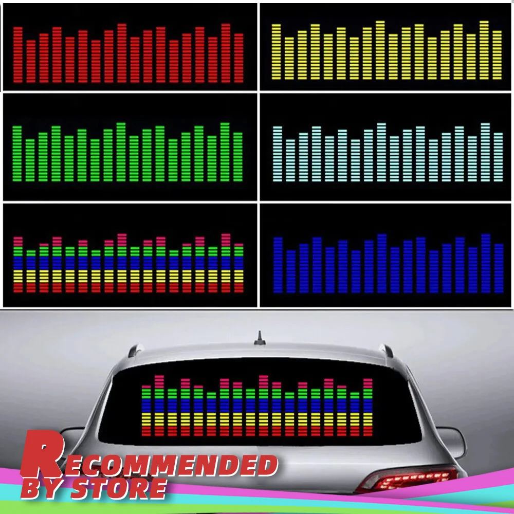 

1 Pieces LED Music Rhythm Flash Light 90x25CM Car Rear Window Sound Activated Equalizer Lamp Kit