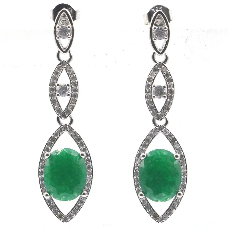 5g Customized 925 SOLID STERLING SILVER Earrings Deluxe Real Green Emerald Red Ruby Blue Sapphire Zultanitel White CZ High Trend платье женское minaku green trend какао р р 44