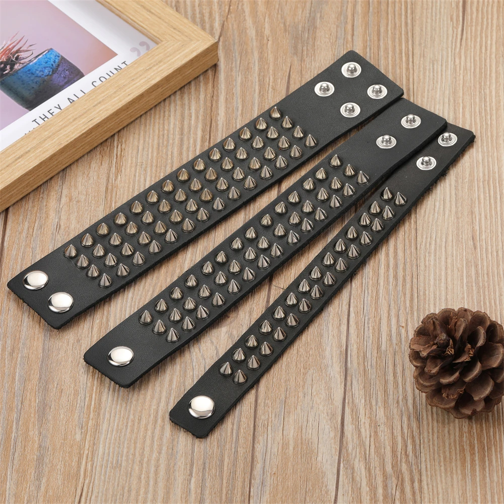 Personalized Jewelry Handmade Weave Genuine Leather Bracelet Men Punk Cuff Wide Leather Rivet Bracelet Pulsera Hombre leather bracelet leather bangle