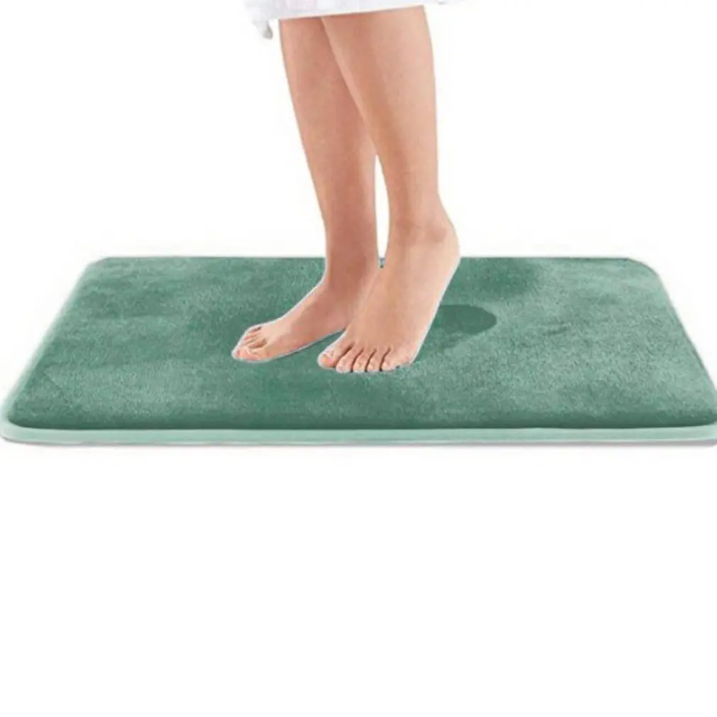 Home Bath Mat Nonslip Bathroom Carpet Soft Coral Fleece Memory Foam