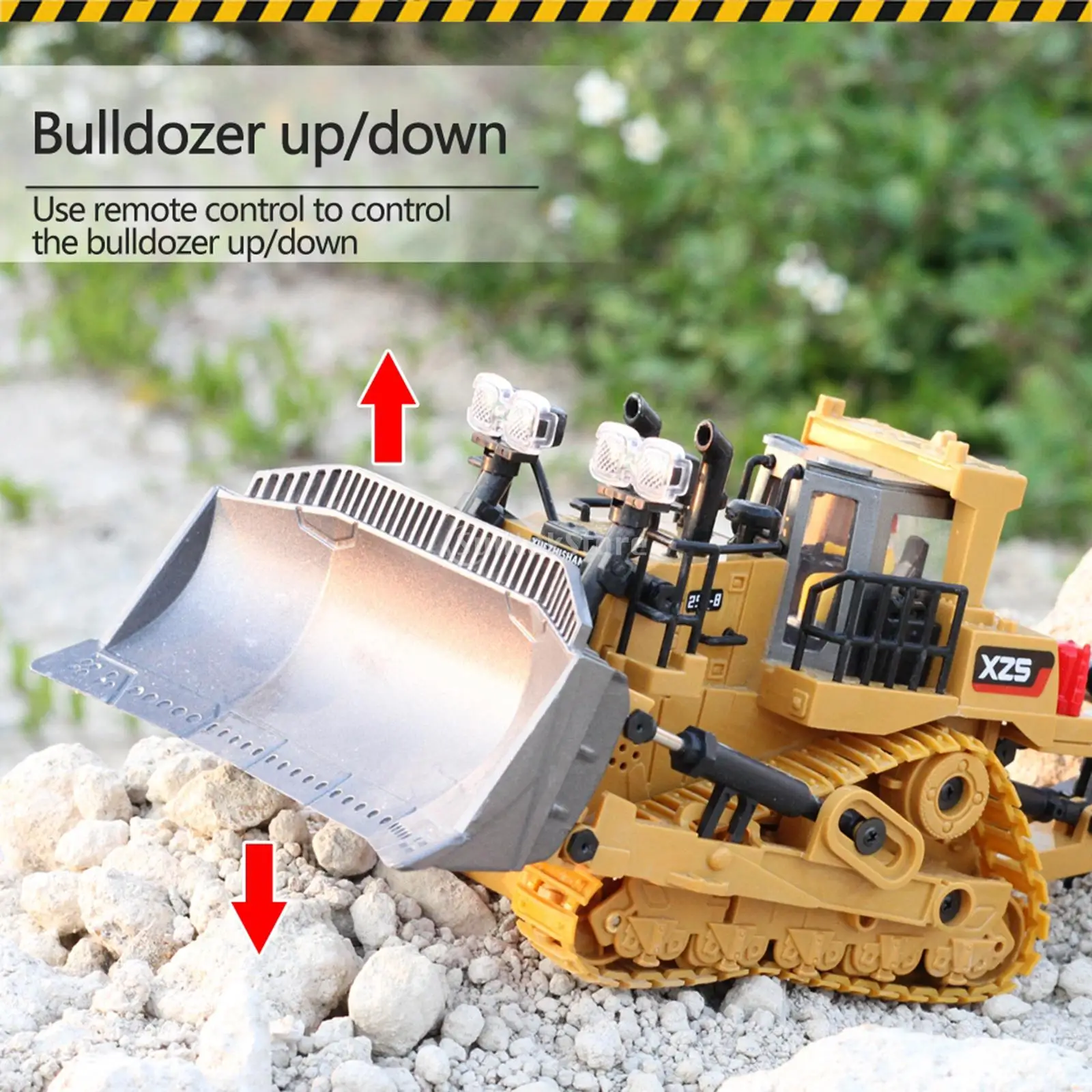 2.4Ghz RC Bulldozer 1/24 with Light & Sound Construction Diecast Engineering Car Dump Excavator Plastic/Alloy for Child‘s Gifts 2