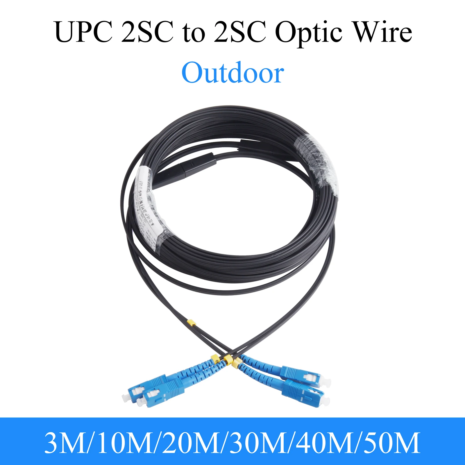 

Fiber Optic Wire UPC 2 SC to 2 SC Optical Single-mode 2-core Outdoor Extension Cable Simplex Patch Cord 3M/10M/20M/30M/40M/50M
