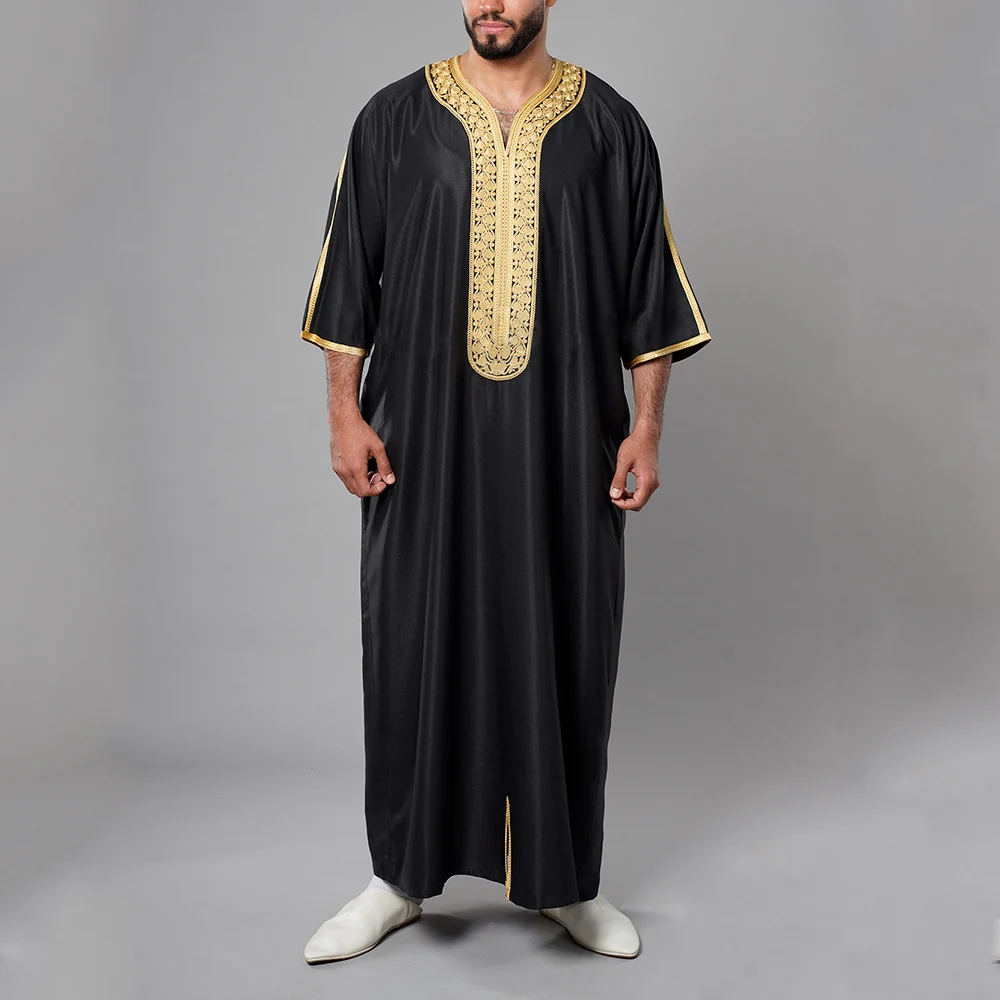 

Long Sleeve Aman Abaya 2024 Jubba Thobe For Men Kaftan Pakistan Muslim Saudi Arabia Djellaba Islam Clothing Prayer Robe