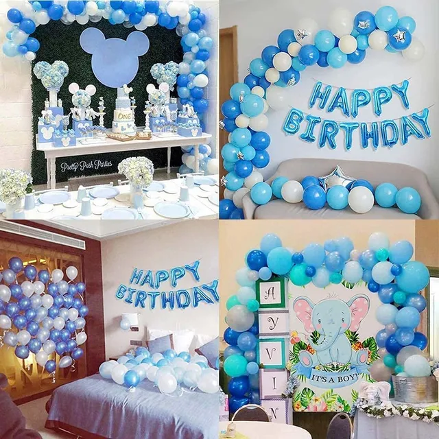 1 2 3 Year Boy Girl Birthday Decorations Ocean Theme Birthday Party  Decorations for Kids Sea Animal Balloon Blue Balloon Garland - AliExpress