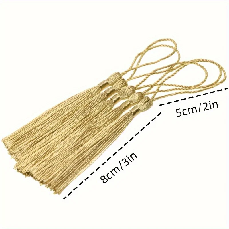 20pcs, 키체인 귀걸이 만들기, 선물 태그 DIY 공예 프로젝트를 위한 코드 루프가 있는 미니 실키 수제 부드러운 플로시 북마크 태슬