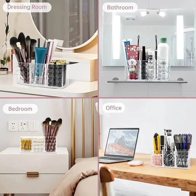 1PC Acrylic Makeup Brush Holder Desk Cosmetic Organiser Clear Lipstick Brush Storage Lipstick Brush Storage Holder 3