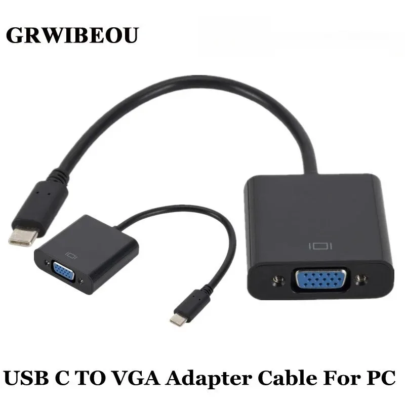 USB C To VGA Adapter Cable for MacBook Pro MacBook Air Samsung Galaxy S9/S8