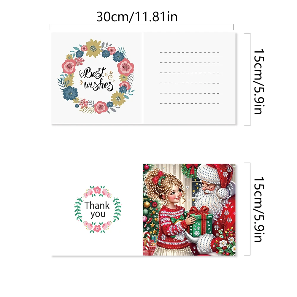 Christmas Cards 6/12PCS Snowman DIY Diamond Painting Card 5D Diamond Embroidery Mosaic Set Greeting Thank You Card diamond painting painting set