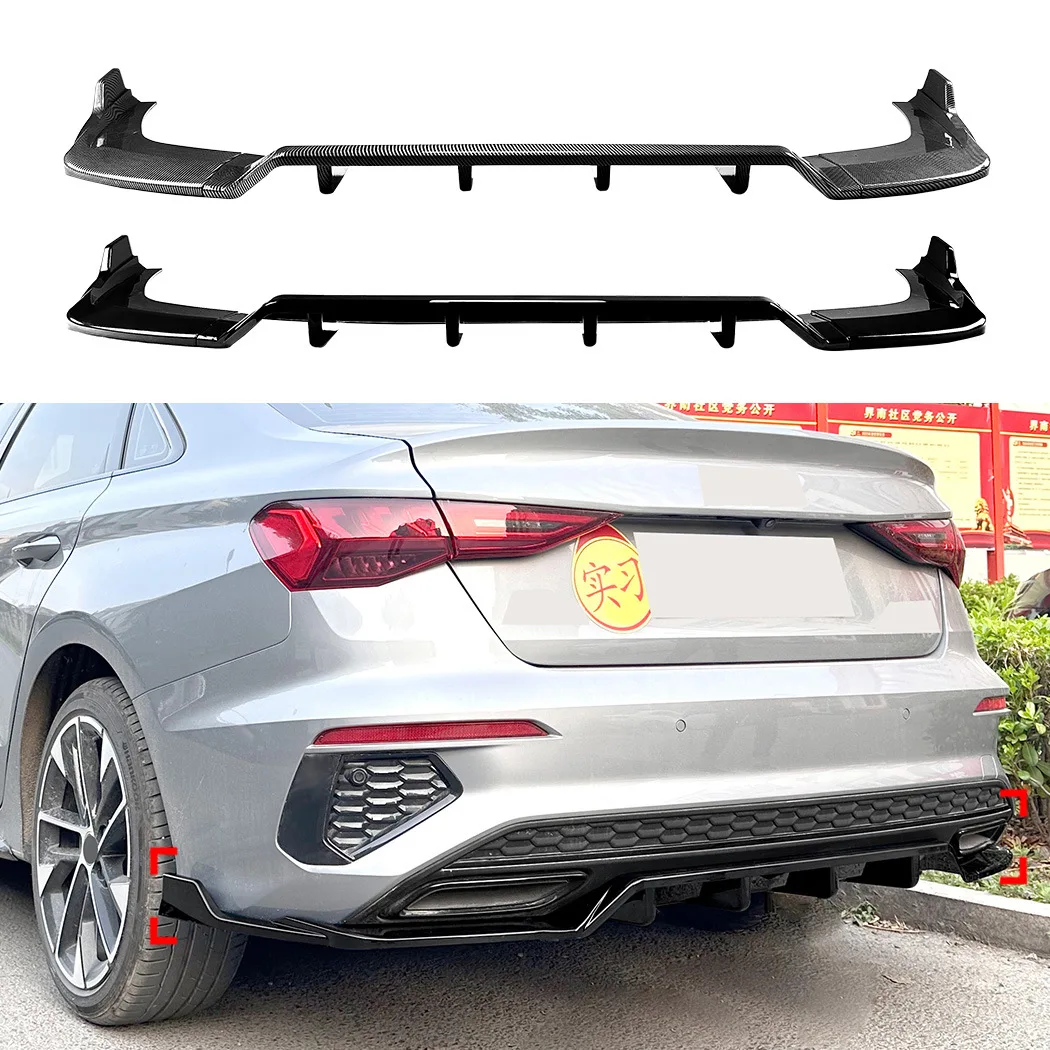

Rear Lip Bumper Spoiler Splitter Cover Trim for Audi A3 8Y Pre-Lci Sline 2021-2024 ABS Canards Diffuser Car Accessories Styling