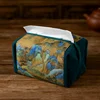Paper Drawing Bag Tissue Box Chinese Retro Style Tissue Cover Fabric Art Drawing Box Living Room Paper Household Desktop 2