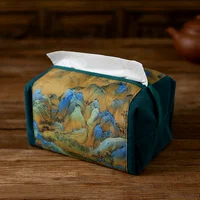 Paper Drawing Bag Tissue Box Chinese Retro Style Tissue Cover Fabric Art Drawing Box Living Room Paper Household Desktop 2