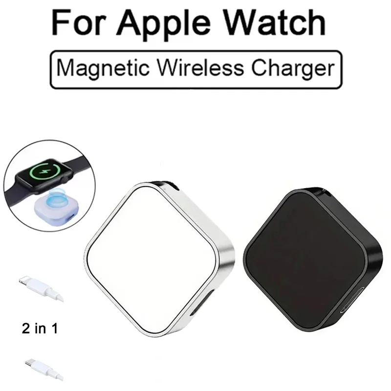 Magnetic Portable Wireless Smartwatch Charger with Dual Port
