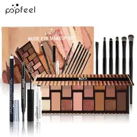 POPFEEL Style 40 Colors Eyeshadow Palette, Mascara, Eyeshadow Brush, Eyeliner Eyeliner Eyebrow Pencil Makeup Set for Beginners 1