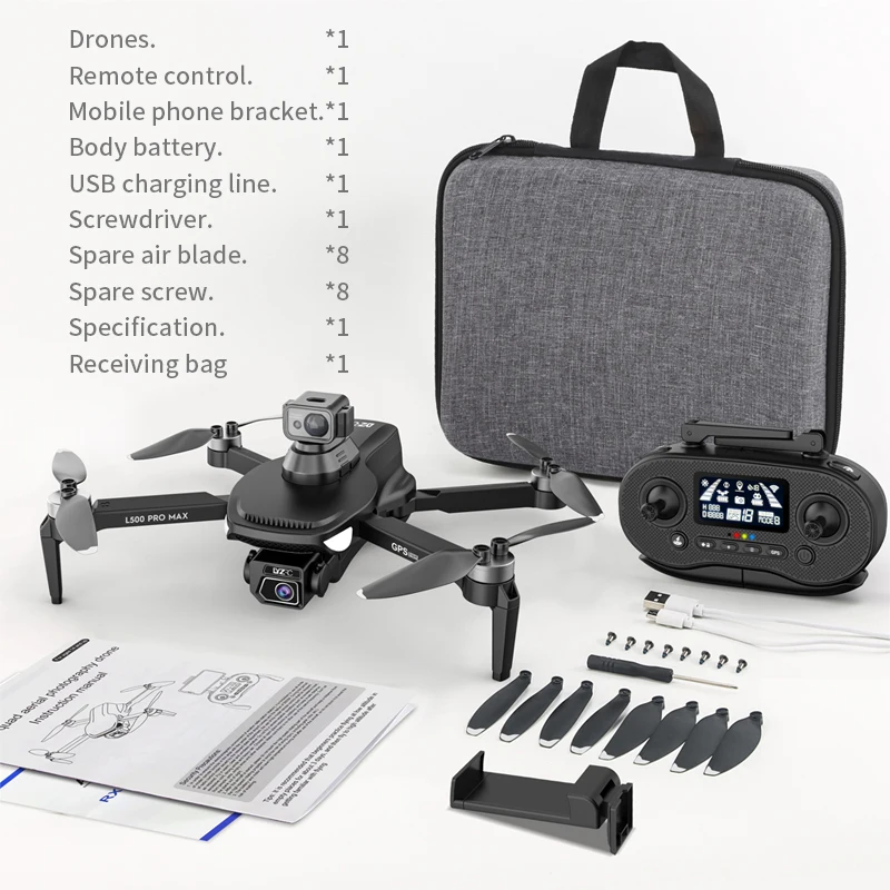 L500 프로 맥스 GPS 드론, 4K 전문 HD 듀얼 카메라, 브러시리스 5G 와이파이 FPV 쿼드콥터, RC 거리 1.2km, VS L900 프로 SE 맥스 드론