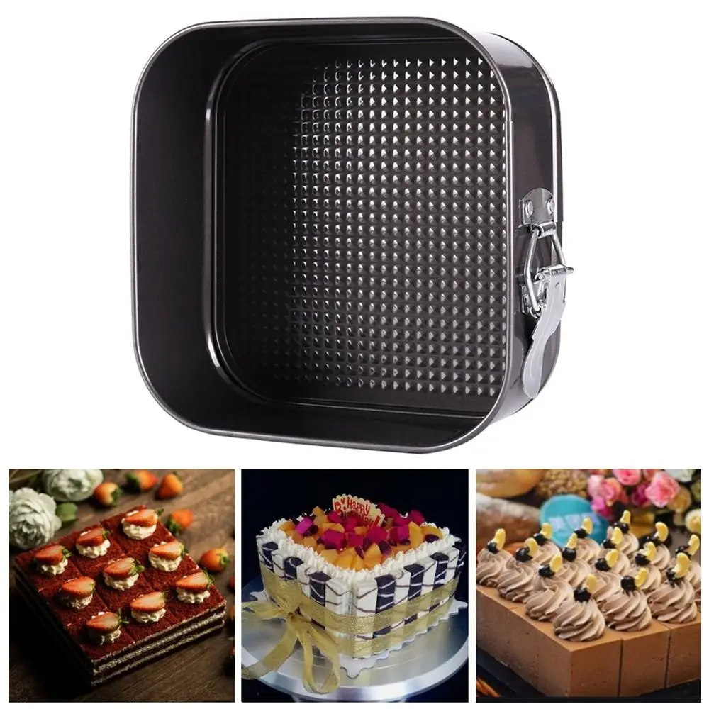 1Pcs New Carbon Steel Baking Mould Non-Stick Square Cake Baking Pan 7-12inch Leakproof Cake Mould for Home Kitchen Bakery