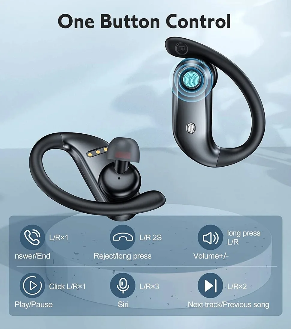 Description Picture 2 of itemBluetooth Headphones, Wireless Sports Earbuds Waterproof with Mic, Stereo in-Ear Earphones,Noise Cancelling Headsets for Running