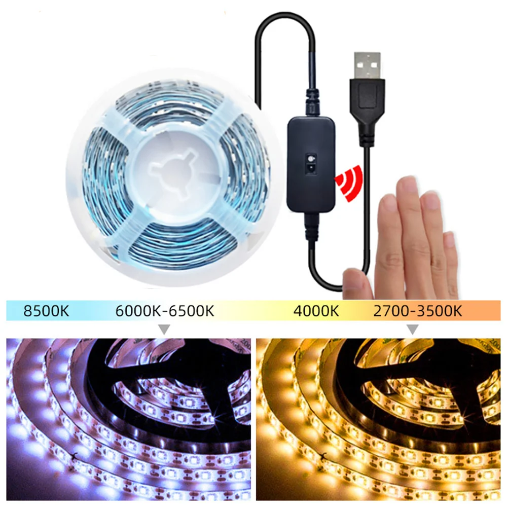 5V USB Motion LED Lamp Room Backlight TV Kitchen LED Strip Light Hand Sweep Waving ON OFF Sensor Light diode lights Neon light