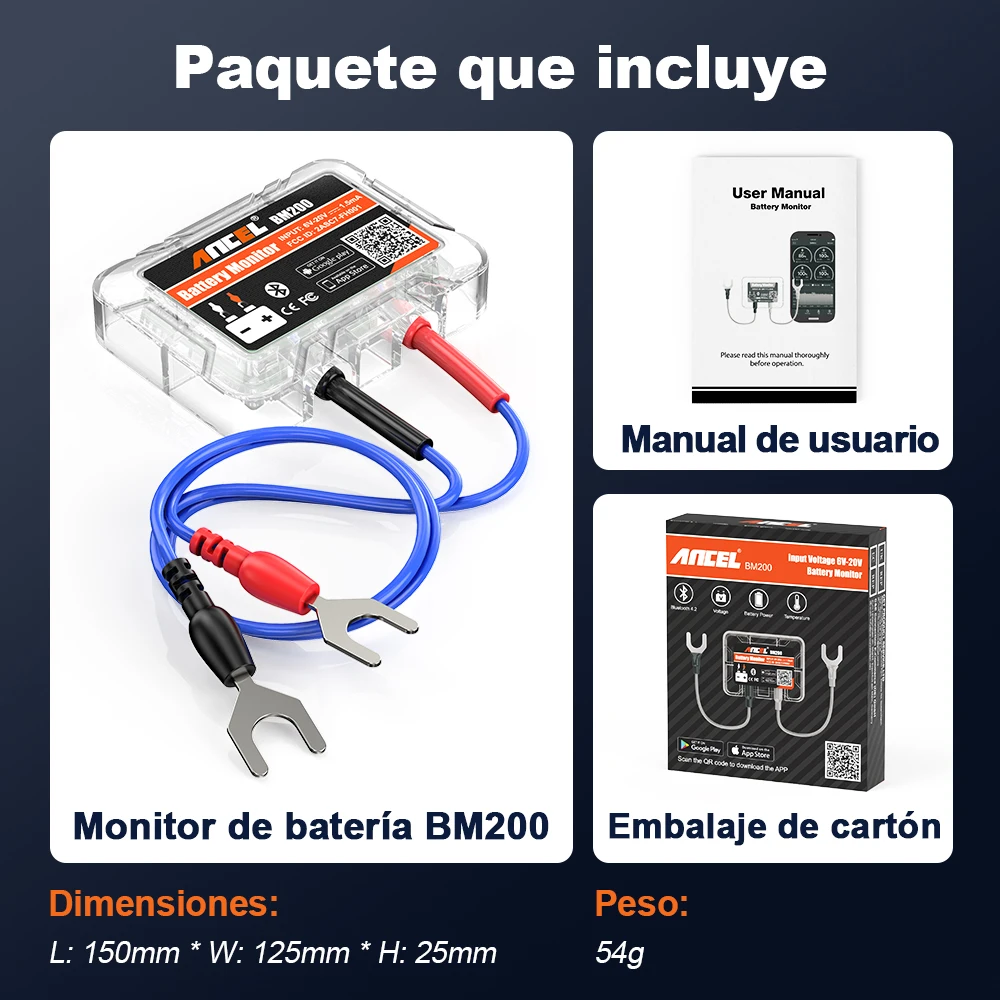 ANCEL BM200 12V Battery Tester Wireless Bluetooth Car Battery Health APP Monitoring Battery Monitor Tools For Android IOS 6