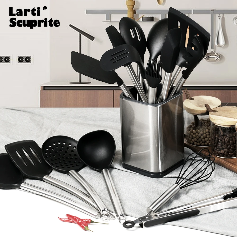Silicone Kitchen Cooking Utensil Soup Spoon Pasta Colander Shovel whisk Spatula Turner Free combination Kitchenware 1 Pack kitchen utensils