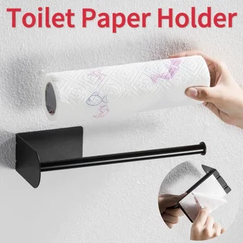 Porta asciugamani di carta igienica autoadesivo Montaggio a parete in acciaio inossidabile Dispenser per rotoli di asciugamani in tessuto senza punzonatura per cucina bagno 1