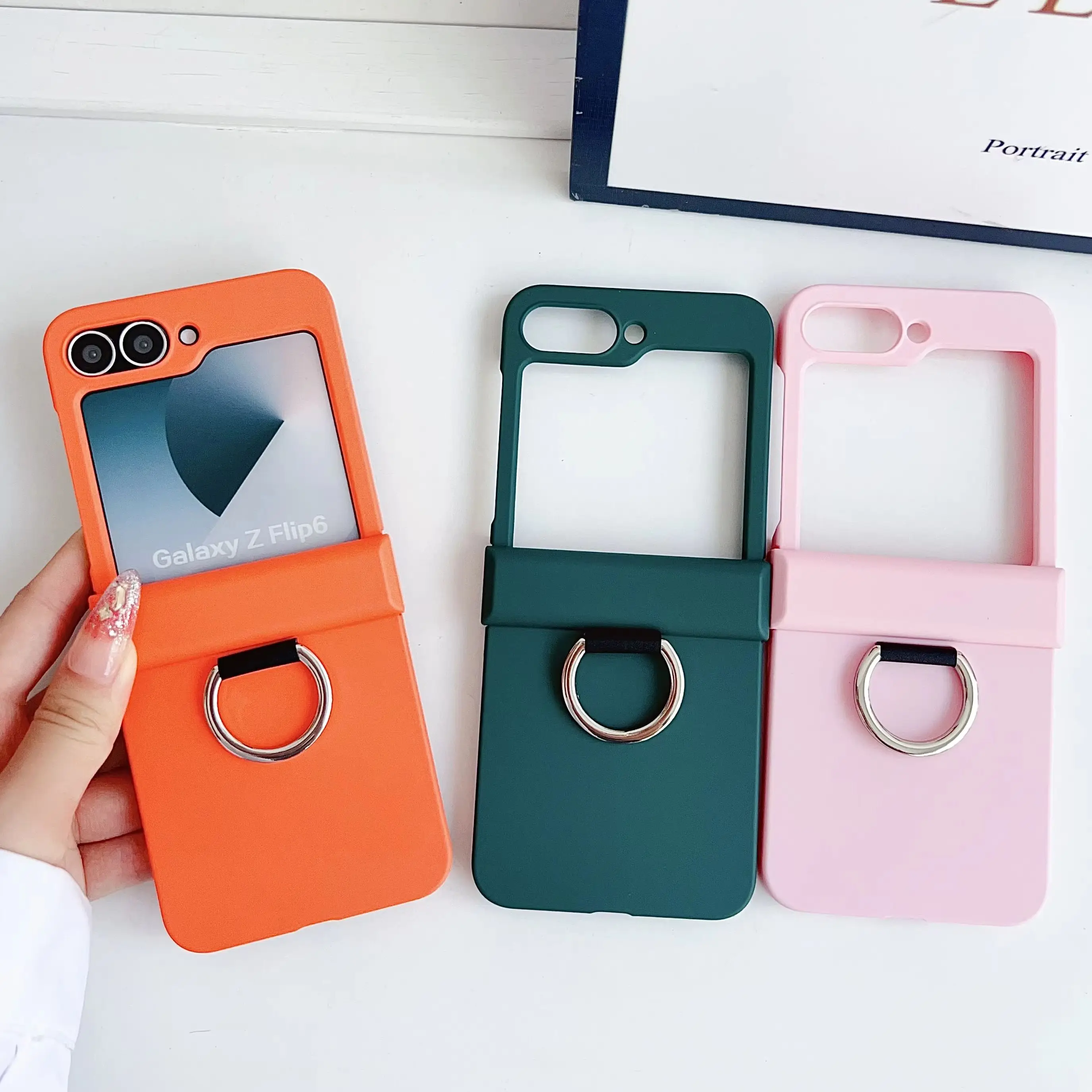 Colorful Matte Shockproof Case with Grip Ring and Finger Buckle