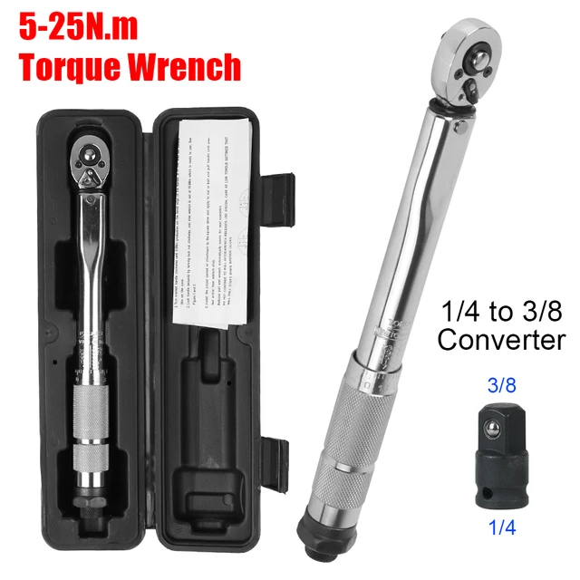 Herramienta de desmontaje de motocicleta y coche, llave dinamométrica  profesional ajustable de 1/4 pulgadas, adaptador