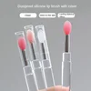 Portable Silicone Lip Brush With Cover Soft Multifunctional Lip Balm Applicator Lipstick Lipgloss Eyeshadow Makeup Brushes