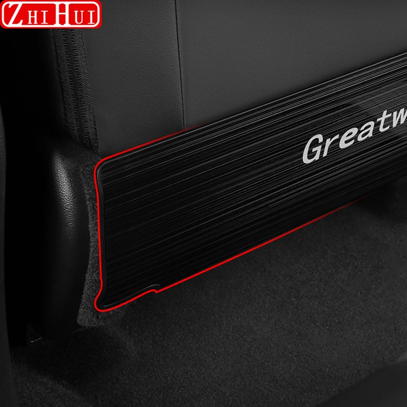 Car Anti Kick Plate Pad Anti-kick Stainless Steel Protector Mats Seat Back Protector Accessories For GMW Poer Kingkong