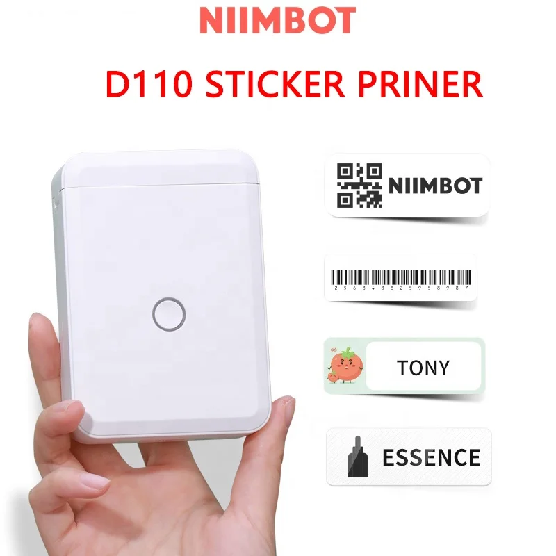 

Принтер для этикеток D110 Niimbot, беспроводной принтер для этикеток, несколько шаблонов в комплекте, для телефона, офиса и дома