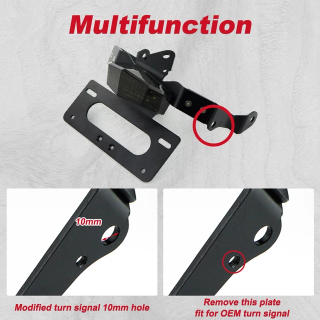 Motorcycle License Plate Bracket & Taillight – Fender Eliminator For Kawasaki Vulcan S 650 & Vulcan Cafe