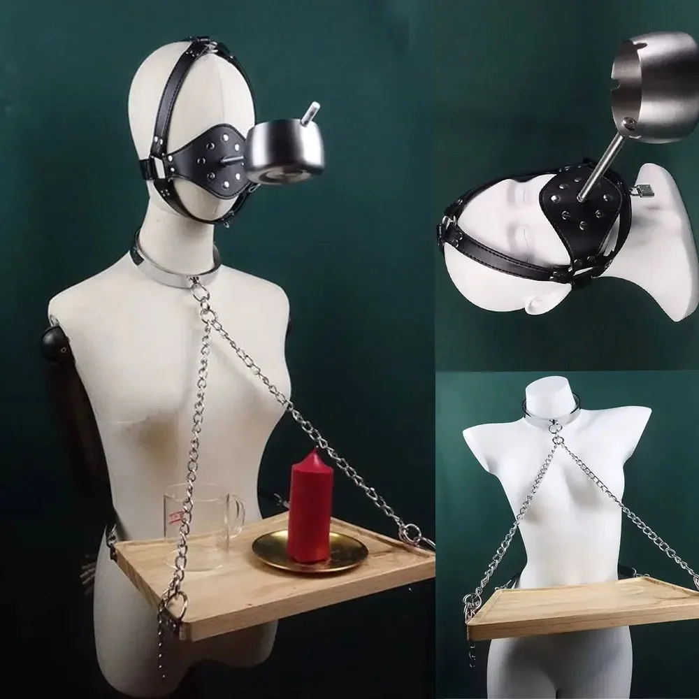 Couples Toys Materialized Tray Ashtray Dildo Mouth Plug Gagged Collar Nipple Abuse Nipple SM Dog Slave Prop