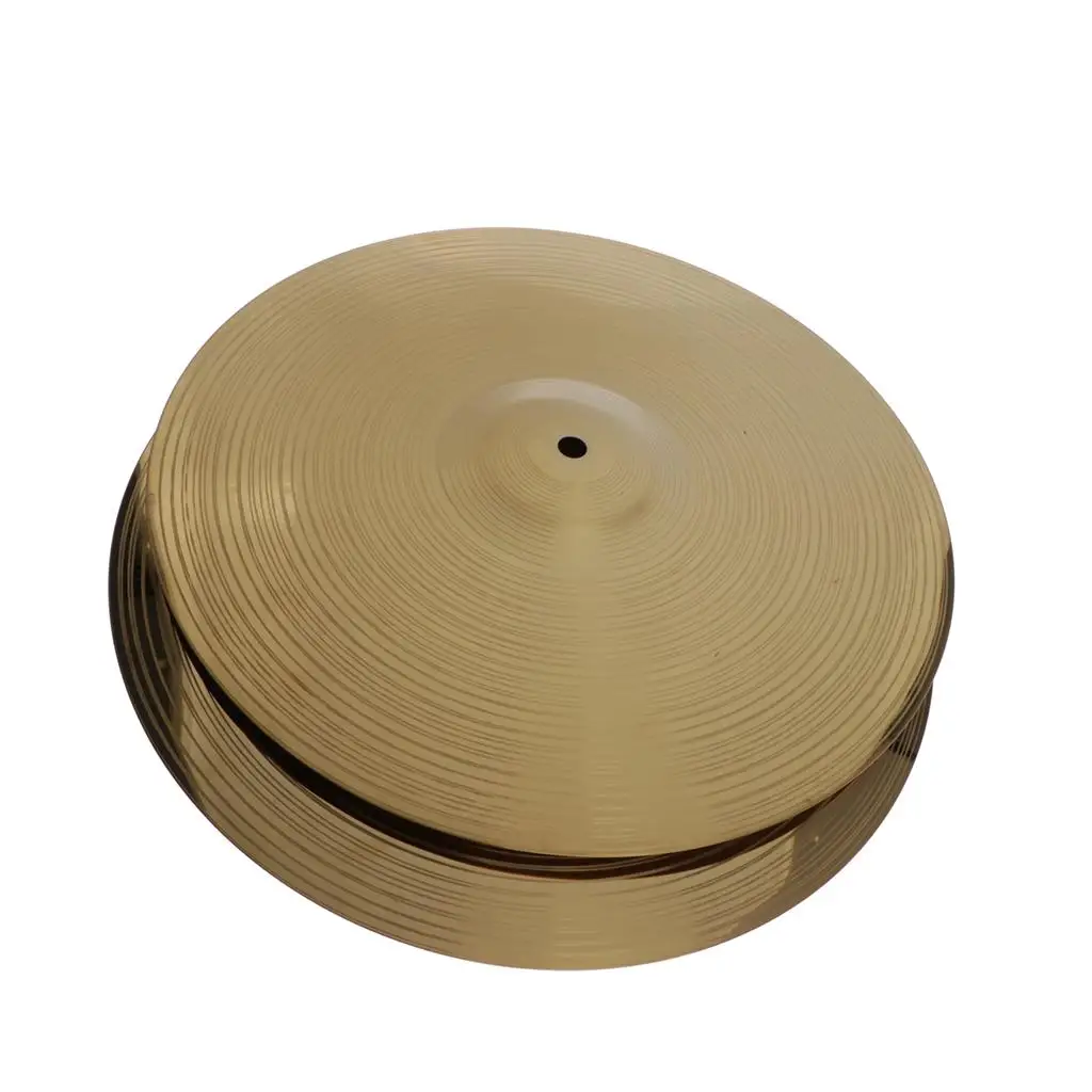 Durable 2x Alloy Drum Hi Hat Cymbals 14'' for Drummer, Golden