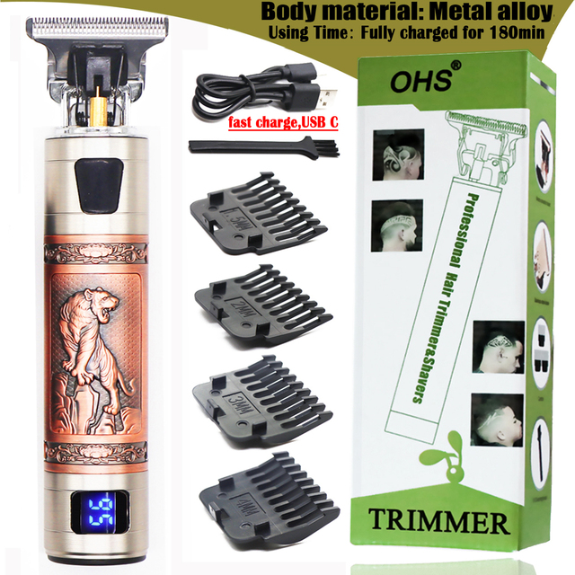 T9 0mm Professional Hair Clipper Electric Rechargeable Men Hair Shaver Beard Trimmer Beard Barber Hair Cut Cutting Machine