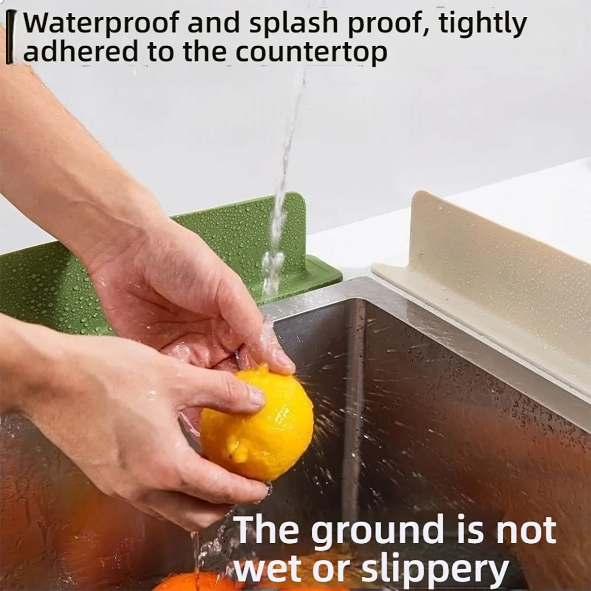 Kitchen Silicone Sink Splash Guard Body Suction Cup Design Flexible Silicone Sink Baffle Splash Guard Easy To Install Reusable