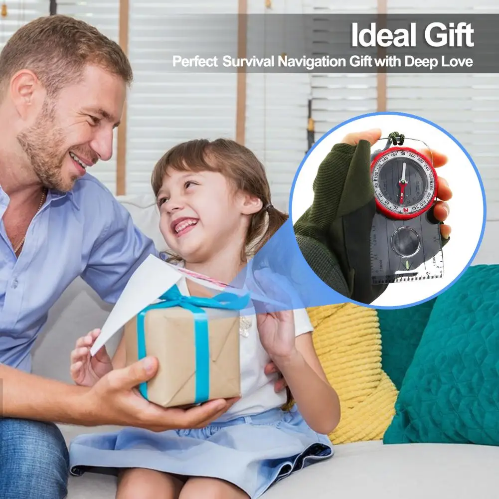 

Waterproof Compass Portable Survival Compass Accurate Pointing Scale 360-degree Rotating Dial Essential Outdoor for Hiking