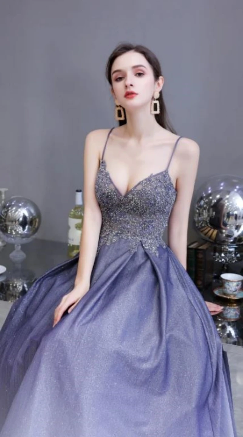 

A-Line Charming Spaghetti Straps Sleeveless Prom Dresses