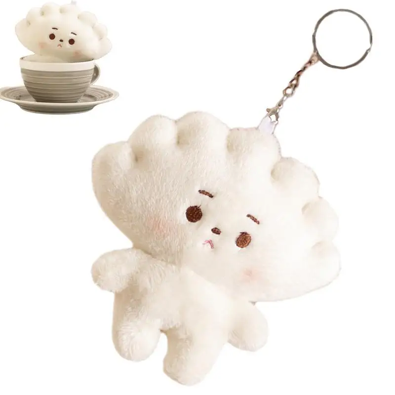 Dumpling Plushie Keychain Kawaii Small Oyster Doll Gifts Soft Plush Toys Dumpling Plush Pendant Colorful Keyring Accessories For