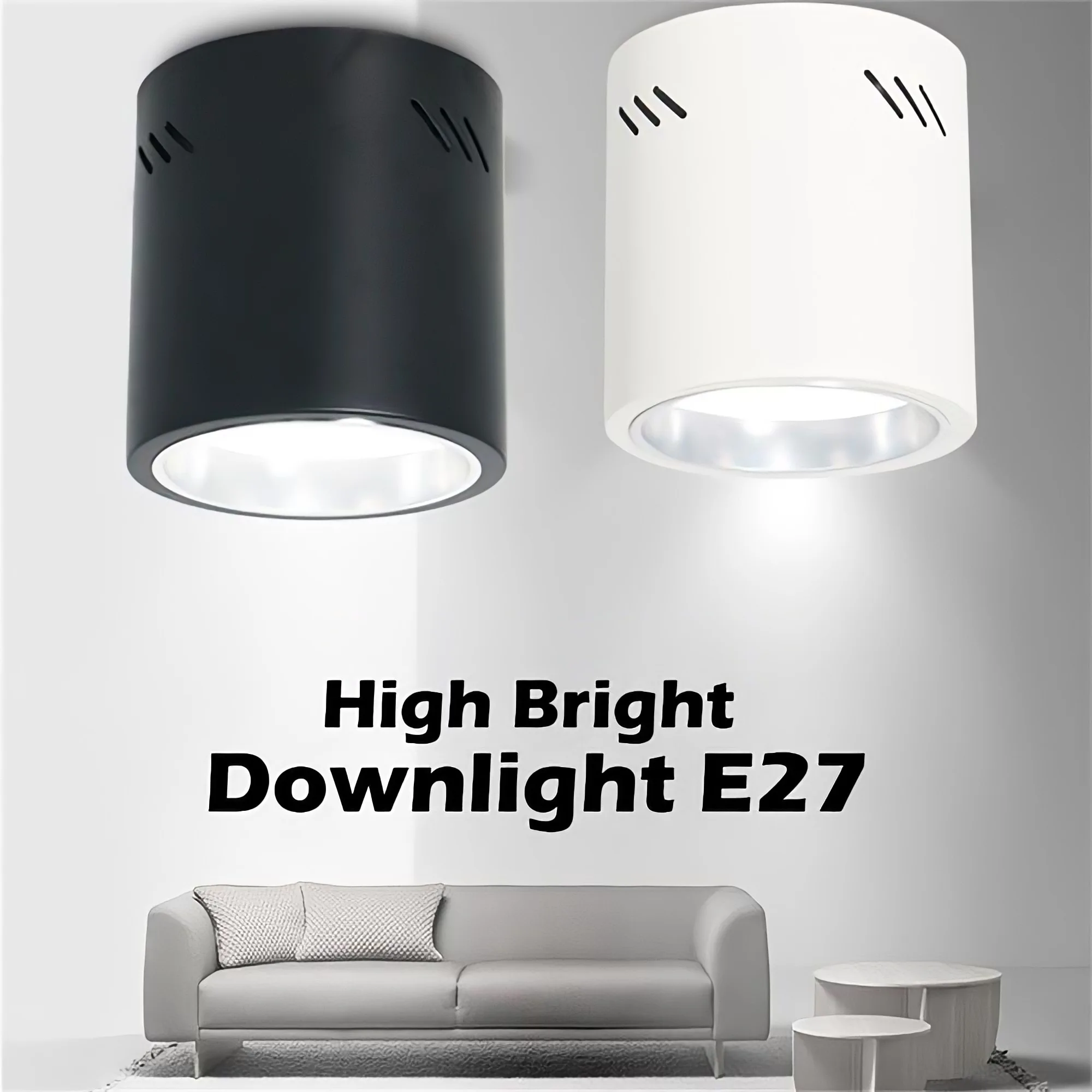 Surface Mounted Downlight LED Replaceable Light E27 bulb 40W Spotlight Ceiling Lamps For House Foyer Bedroom Indoor Ligthing