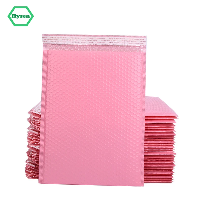 

Hysen Wholesale Pink Color Waterproof Mailing Courier Mailer For Business Mailing Gift Bubble Padding Bag