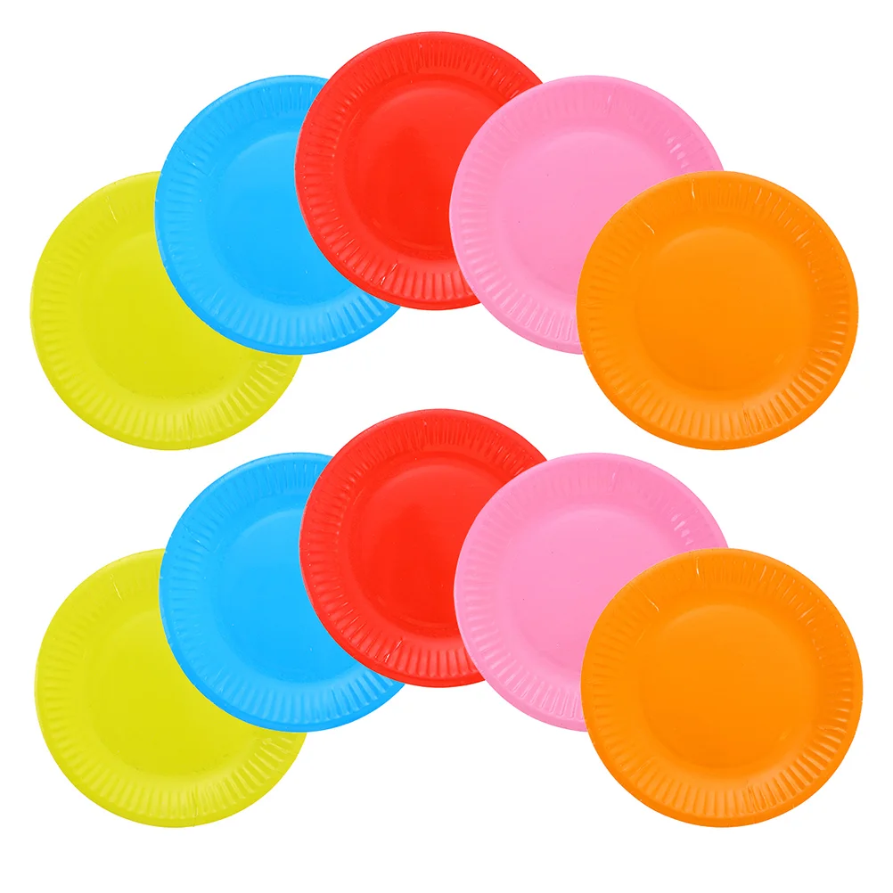 50pcs Sheet Pan Paper Cake Plates Disposable Colorful for Birthday Party Paper Tray Eco-friendly Cardboard