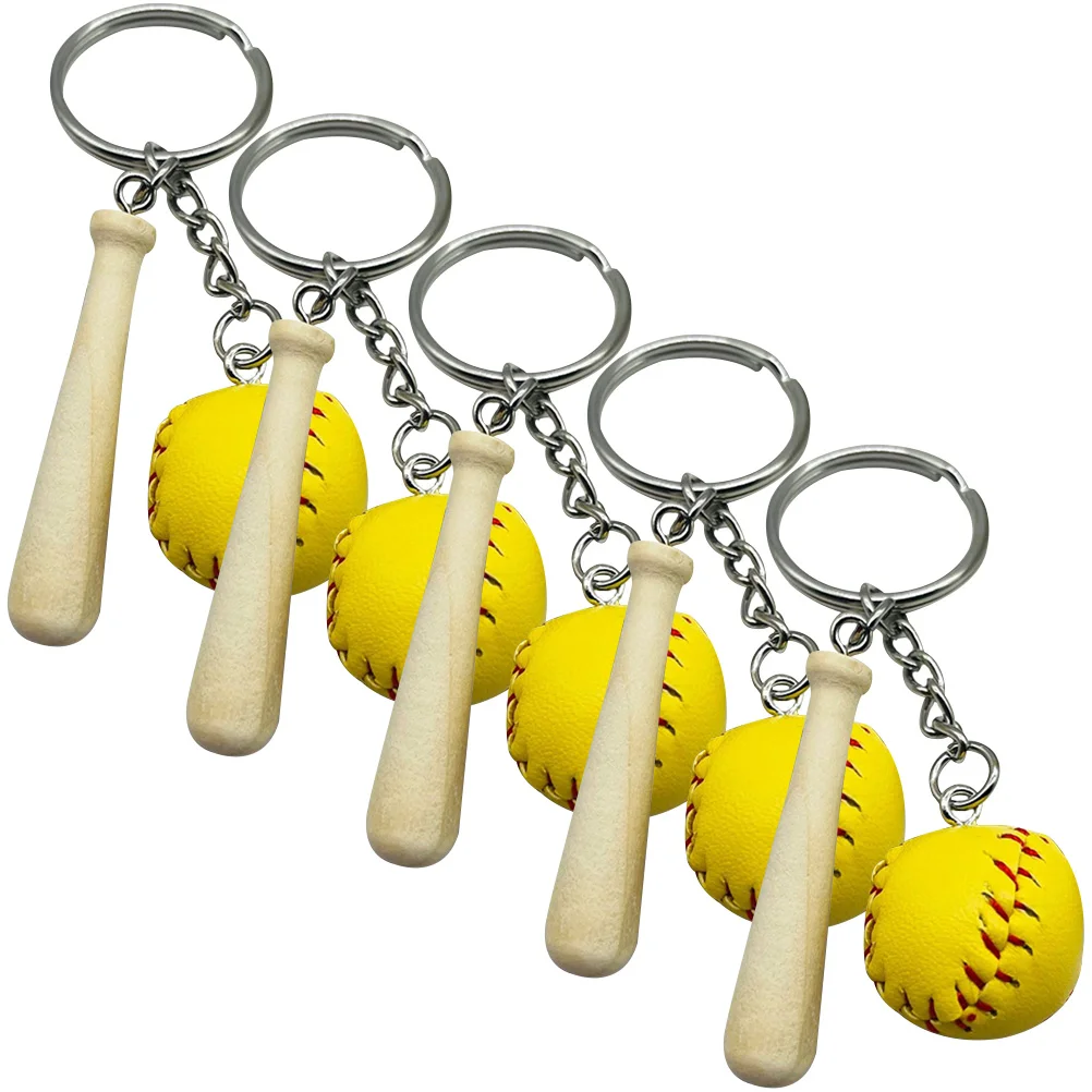 5 Pcs Key Chain Mini Backpack Keychain Ring Pendant Bag Charm Baseball Keychains Women Sports Party Favors Kids Miss