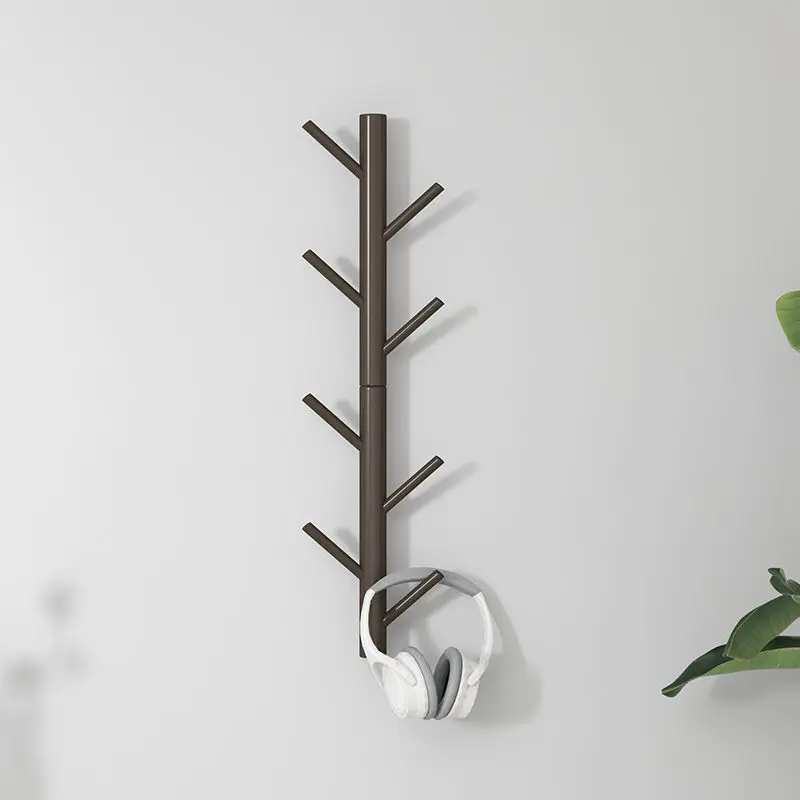 Wooden Wall Hanging Coat Rack Entry Porch Living Room Bedroom Furniture Metal Hangers House Decoration Tree Clothes Organization