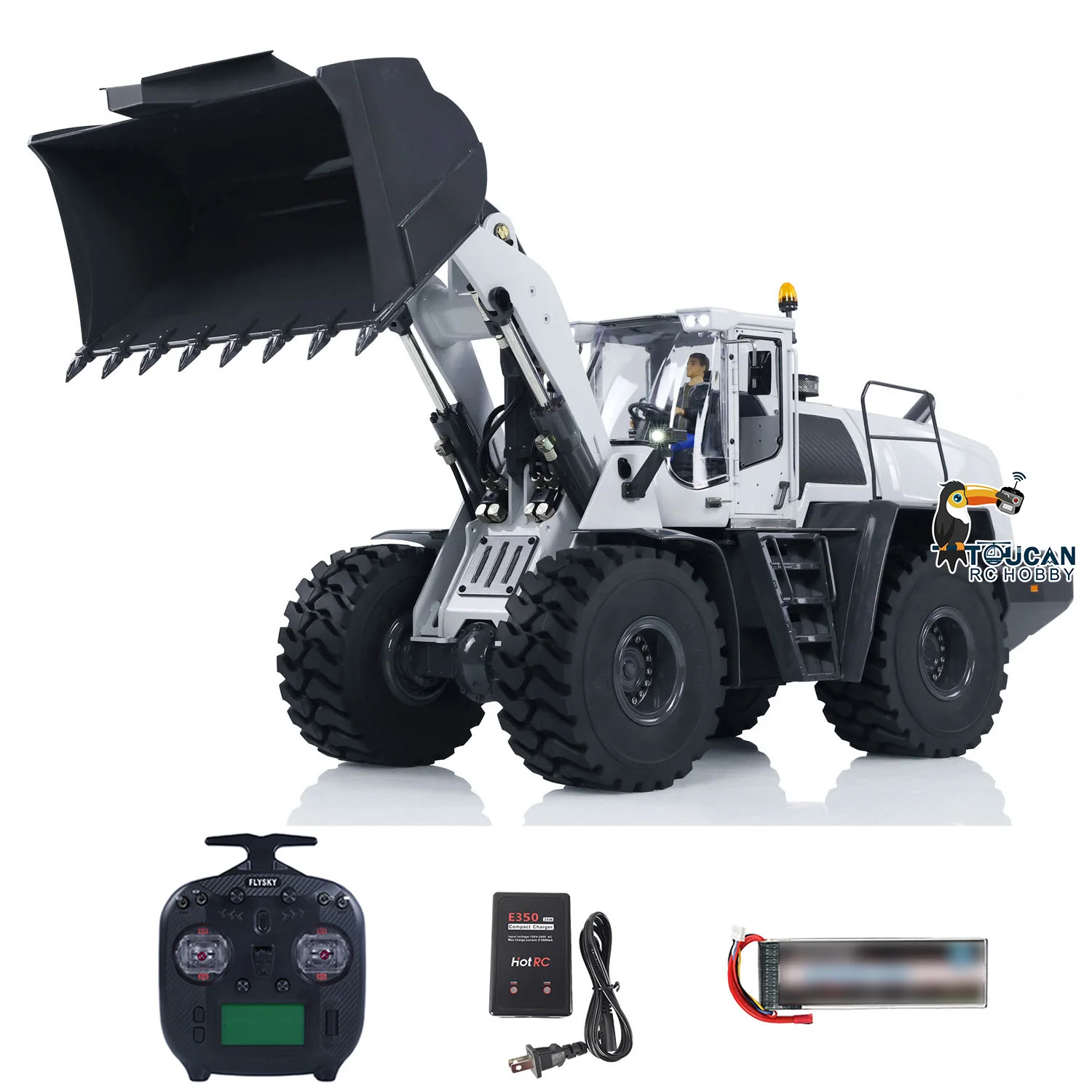 1/14 Metal 580 XDRC Hydraulic RC Loader RTR Remote Control Painted Finished Sound Light System Car High Low-Speed Toys for Boys 3